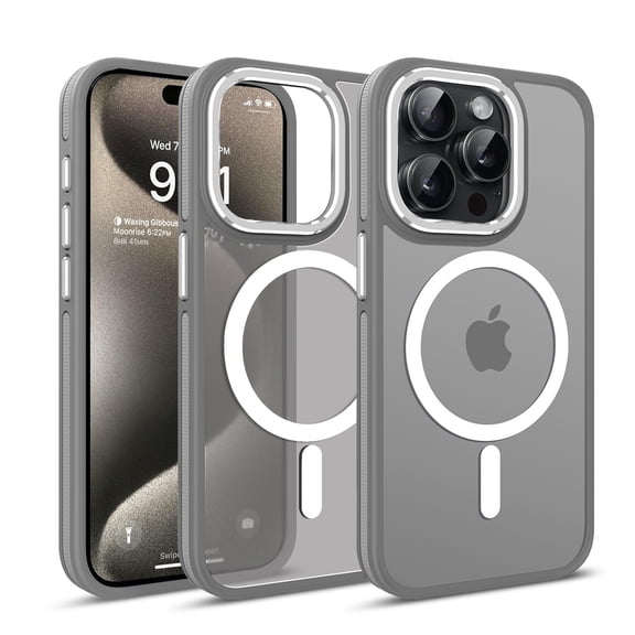 ELEHOLD for iPhone 14 Pro Matte Magnetic Case,Translucent Clear Cover Compatible with Mag Safe, Military Grade Drop Protection Shockproof Back Phone Cover for iPhone 14 Pro,Grey