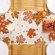 thumbnail image 2 of 1pc Autumn Maple Leaf Pumpkin Polka Dot Orange Home Decoration Table Flag 13inx72in, 2 of 5