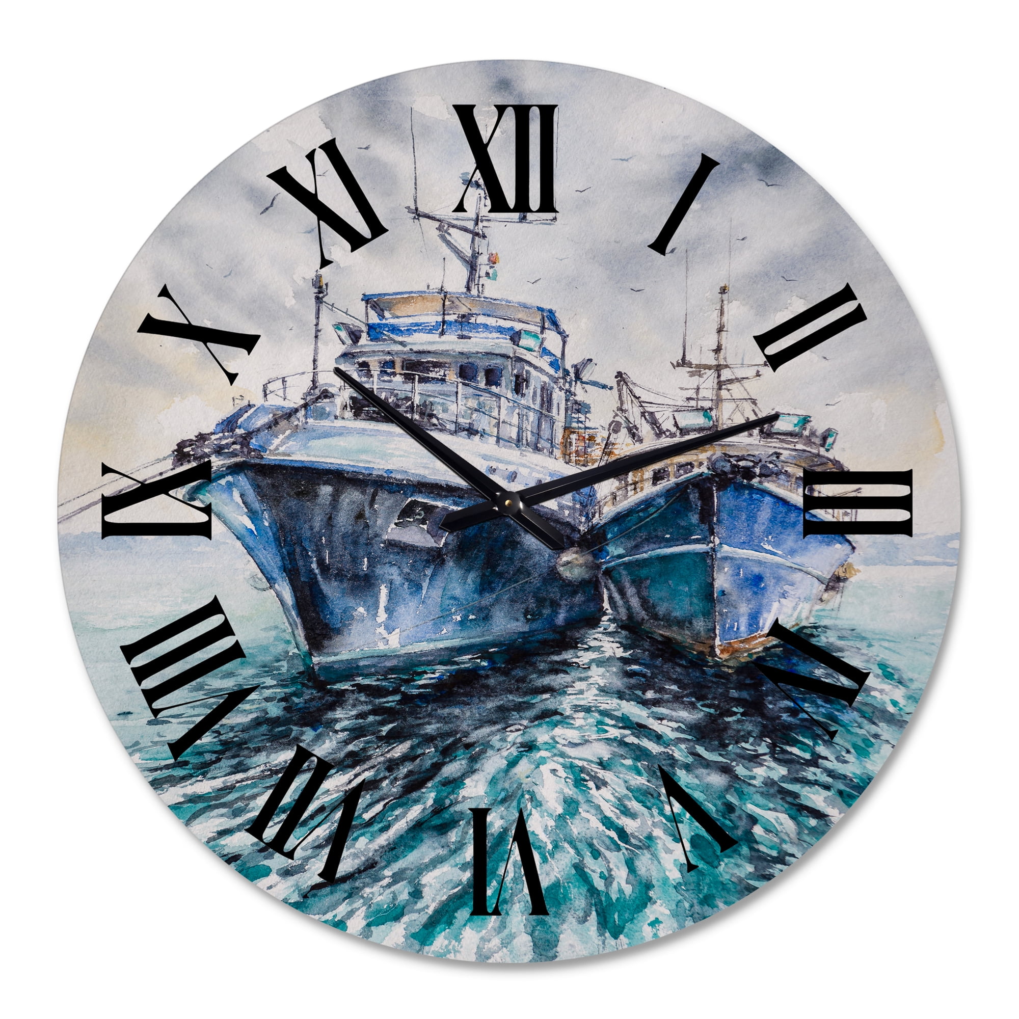Designart 1 in Coastal Wall Clock