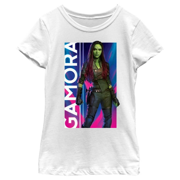Girl's Guardians of the Galaxy Vol. 3 Gamora Poster Graphic Tee White Small