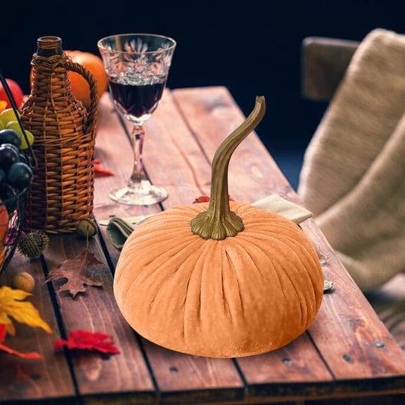 Artificial Velvet Pumpkins Fall Harvest Decor Fabric Foam Pumpkins for Thanksgiving Halloween Table Centerpieces Wedding Farmhouse Autumn Home Decor