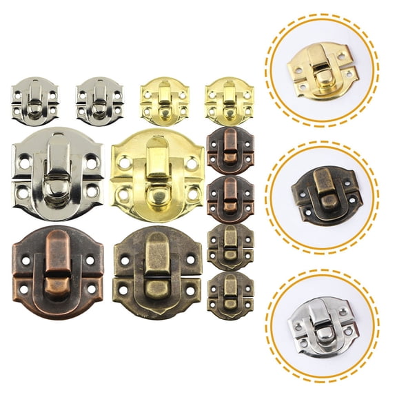 DINHEAROM 32Pcs Small Hasp Locks for Wooden Box and Cabinet in White and Reddish Brown