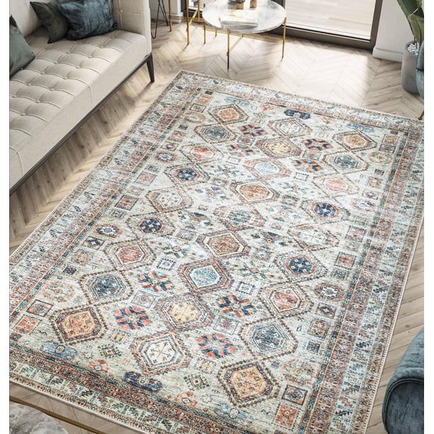 Alfombra Keen Home Design vintage de 90 x 150 cm, lavable a máquina