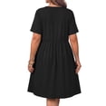 thumbnail image 5 of WellSize Plus size Dresses For Women Floral Casual V Neck Short Sleeve Sundresses Midi Summer Dress with Pockets, 5 of 8