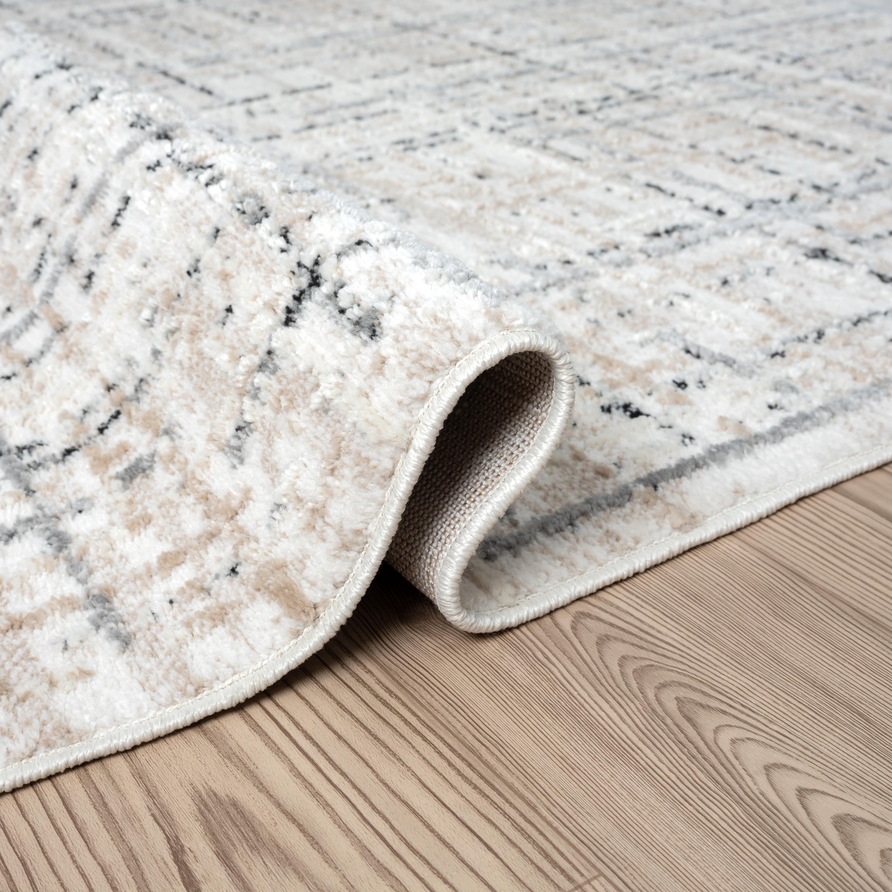 Abani Viva Collection Area Rug Mid Century Modern Bedroom Living Room Decor Floor Rug 8 x 10 Gray