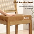 thumbnail image 4 of Bar Stools Set of 2, LEGAHOME 28" Bar Height Bar Stool, Farmhouse Linen Upholstered Bar Stool with Cane Back, Wood Bar Chairs for Kitchen Island Dining Room, Suitable for 40"-42" Table, Tan, 4 of 7
