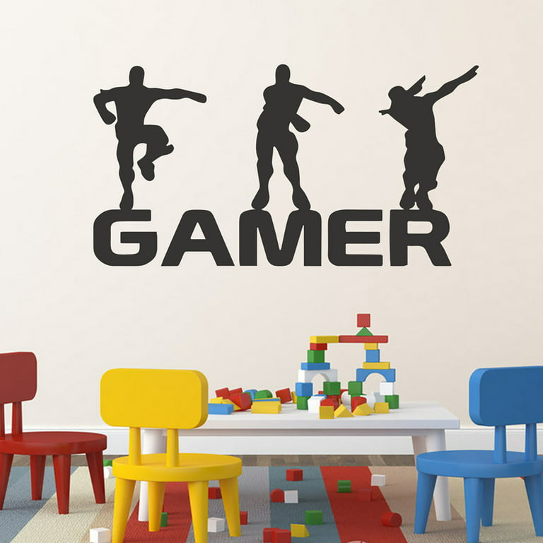 Ludlz Wall Decal Boys Gamer Room Gaming Decals Bedroom Decor Vinyl Art  Stickers Letter Gamer Design Waterproof Self-Adhesive DIY Home Decor Wall