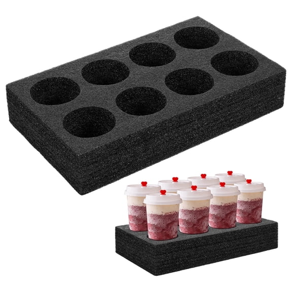 MUSEYA Drink Caddy Cup Holder Carrier Black Beverage Holding Office 1Pcs