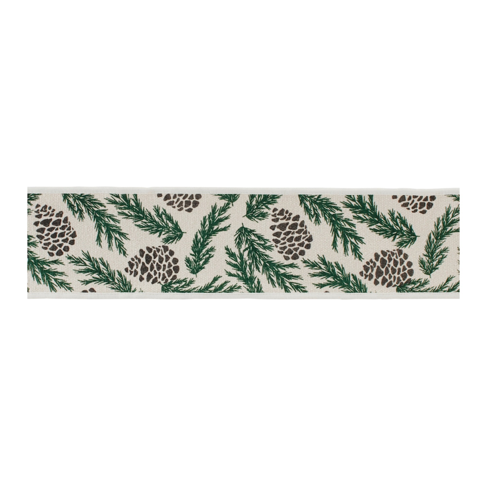 Melrose 91736DS 4 in. x 5 Yard Cotton Wired Ribbon, White & Green