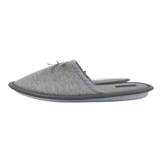 Pantufla Calzatura para Dama Moño Gris Rosa Talla G