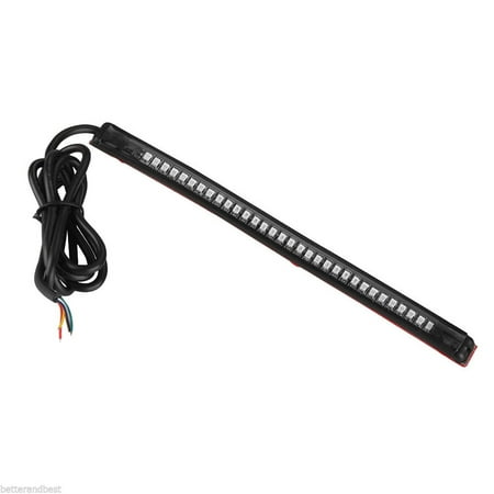 

NUOLUX Red Waterproof 32SMD 3528 12V Universal Flexible LED Tail Brake Stop Running Left/Right Turn Signal Integrated Light Strip License Plate Light Lamp for Motorcycle Bike ATV Car RV SUV