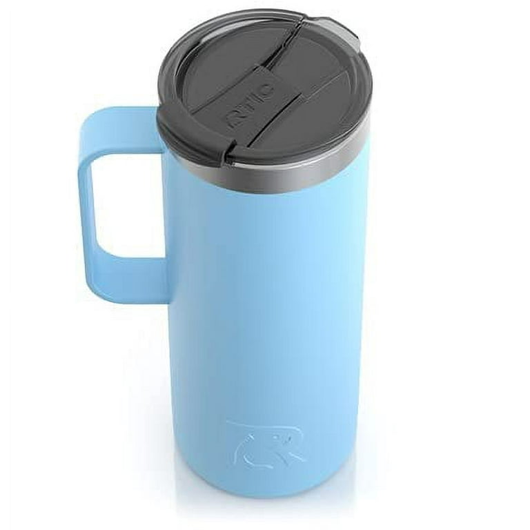 RTIC 16 oz Coffee Travel Mug with Lid and Handle, Stainless Steel  Vacuum-Insulated Mugs, Leak, Spill Proof, Hot Beverage and Cold, Portable  Thermal Tumbler Cup for Car, Camping, Freedom Blue 