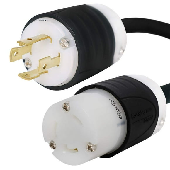 NEMA L15-30P to L6-30R Power Cords - 30A/250V, 10/3 SJT - Iron Box # IBX-2161 (50 ft)