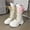 Gold, variant on RTKFRFLM Girls Fashionable Tall Boots Gold Lace-up Soft Sole Princess Long Boots Gold 8-9 Years