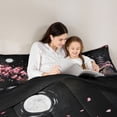 thumbnail image 4 of Homewish Japanese Ink Painting Queen Comforter Set,Romantic Cherry Blossom Comforter Sets Queen,Black Reversible,3 Pieces,1 Comforter and 2 Pillowcases, 4 of 7
