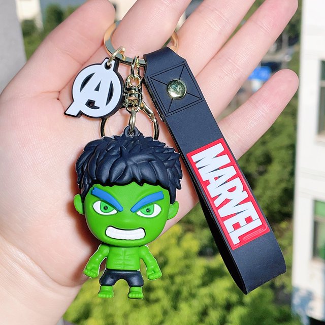 Vengadores dibujos animados capitán Spider Man llavero de silicona Ironman Hulk Deadpool muñeca llavero bolsa accesorios llavero de coche xuanjing unisex