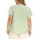 thumbnail image 3 of GRACE & GRANDEUR Blusas de Verano de Talla Grande para Mujeres, Conjunto de Pascua, Hombros Fruncidos, Textura Jacquard, Manga con Volantes, Cuello en V, Casual, Talla 2X Verde Claro, 3 of 6