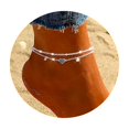 thumbnail image 2 of Pulsera Poxtex Corazón para Tobillo Impermeable de Plata con Circón, 2 of 9