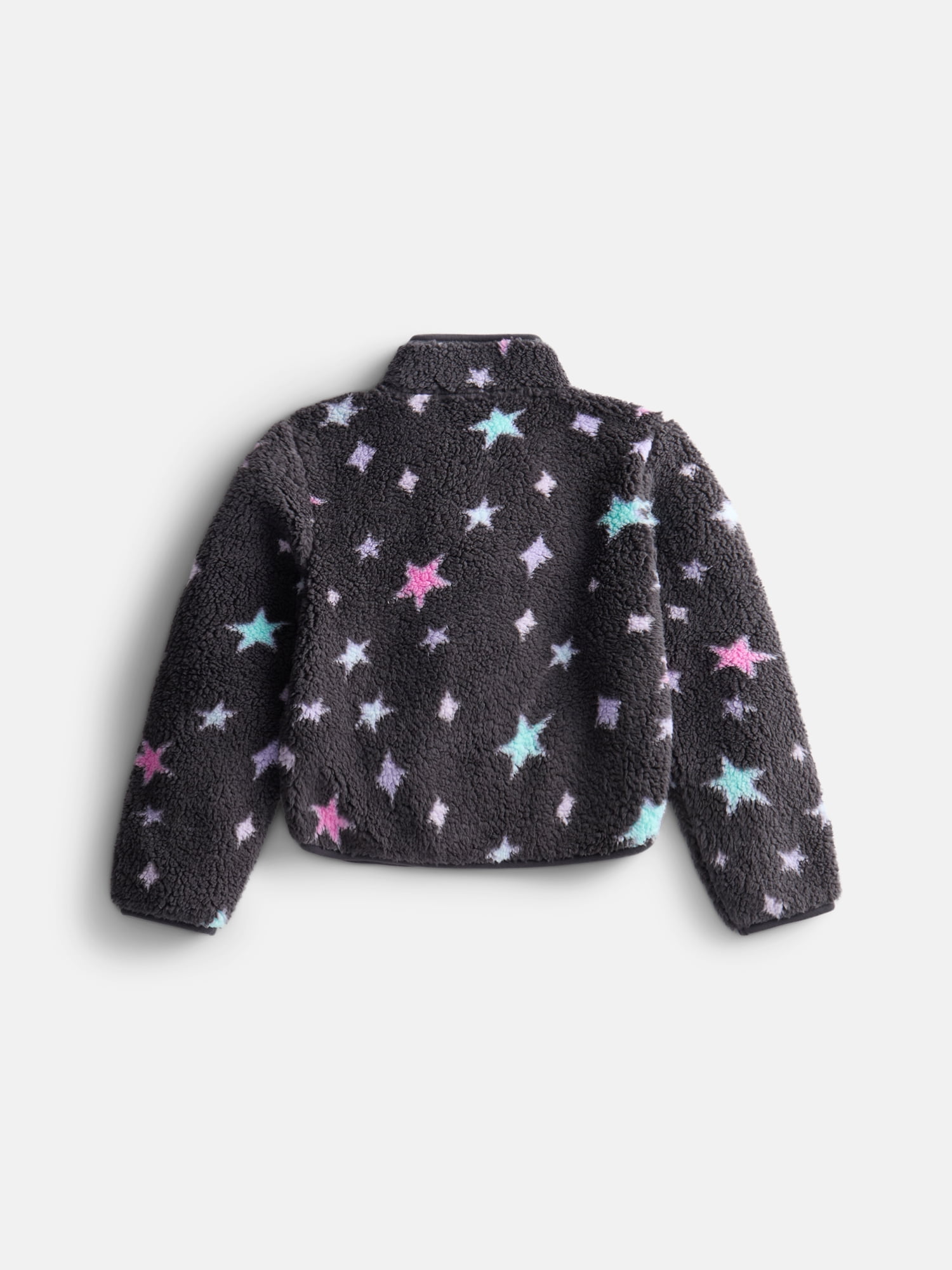 KPop Demon Hunters Girls Star Allover Print Fleece Zip Up Jacket, Size 4-16