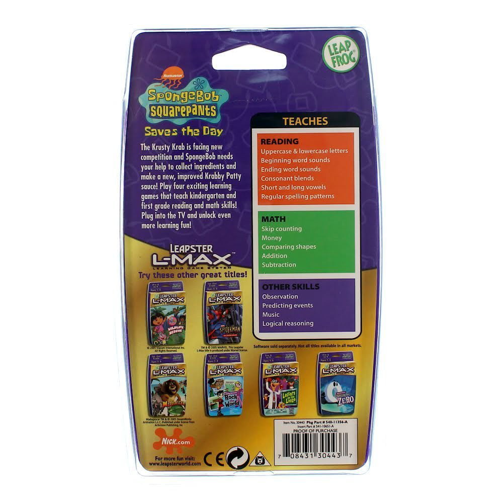 Leapster L-Max: SpongeBob SquarePants Saves the Day, Age group: 4 - 8 yrs.  By LeapFrog Toys Ship from US