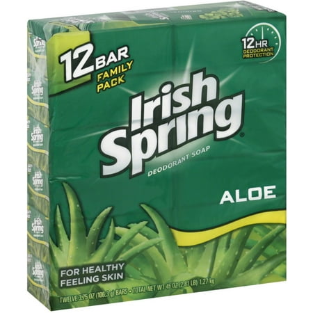Spring Ale - 3 Pack - Irish Spring Deodorant Soap, Aloe 3.75 oz, 12 ea