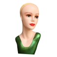 thumbnail image 3 of Female Mannequin Head Makeup 21.26inch Stable Base Hat Display Rack Necklace Green, 3 of 9