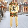 thumbnail image 2 of HUAXUN-Men's Christmas 3D Print Hoodless Sweatshirt & Jogger Set - Soft Two Piece Outfit with Festive Graphics for Holiday Season Comfort Wear(Yellow,S), 2 of 5