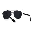 thumbnail image 2 of Mens Classic Double Top Bridge Tear Drop Aviator Metal Sunglasses All Black, 2 of 4