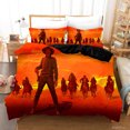 thumbnail image 3 of 3D dibujado a mano Cowboy Sunset Sky Funda de edredón Juego de ropa de cama Funda nórdica, 3 of 4