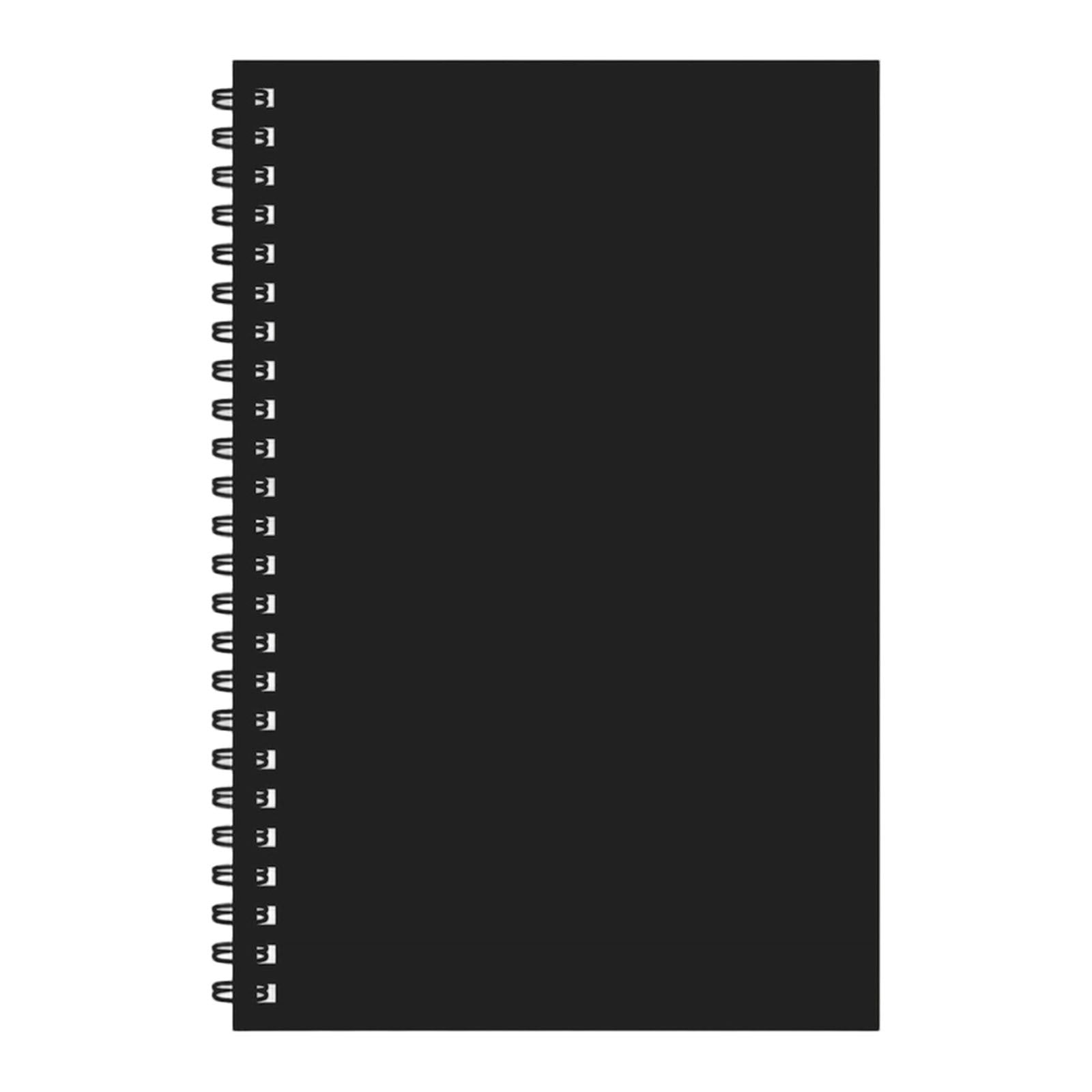 Hardcover Spiral Notebook 1 Pc A5 Kraft Cover Wirebound Notebooks Spiral Binder Writing Journal Memo Notepads Planner for Business Home Office Travel 100 Pages/50 Sheets 5.5x8.26 inch(Black)
