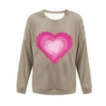 thumbnail image 3 of Fznquz Yellow Work Blouses for Women Valentine Day Pullover Long Sleeve Shirt Winter Casual Crewneck Trendy Fashion Women,XL, 3 of 4