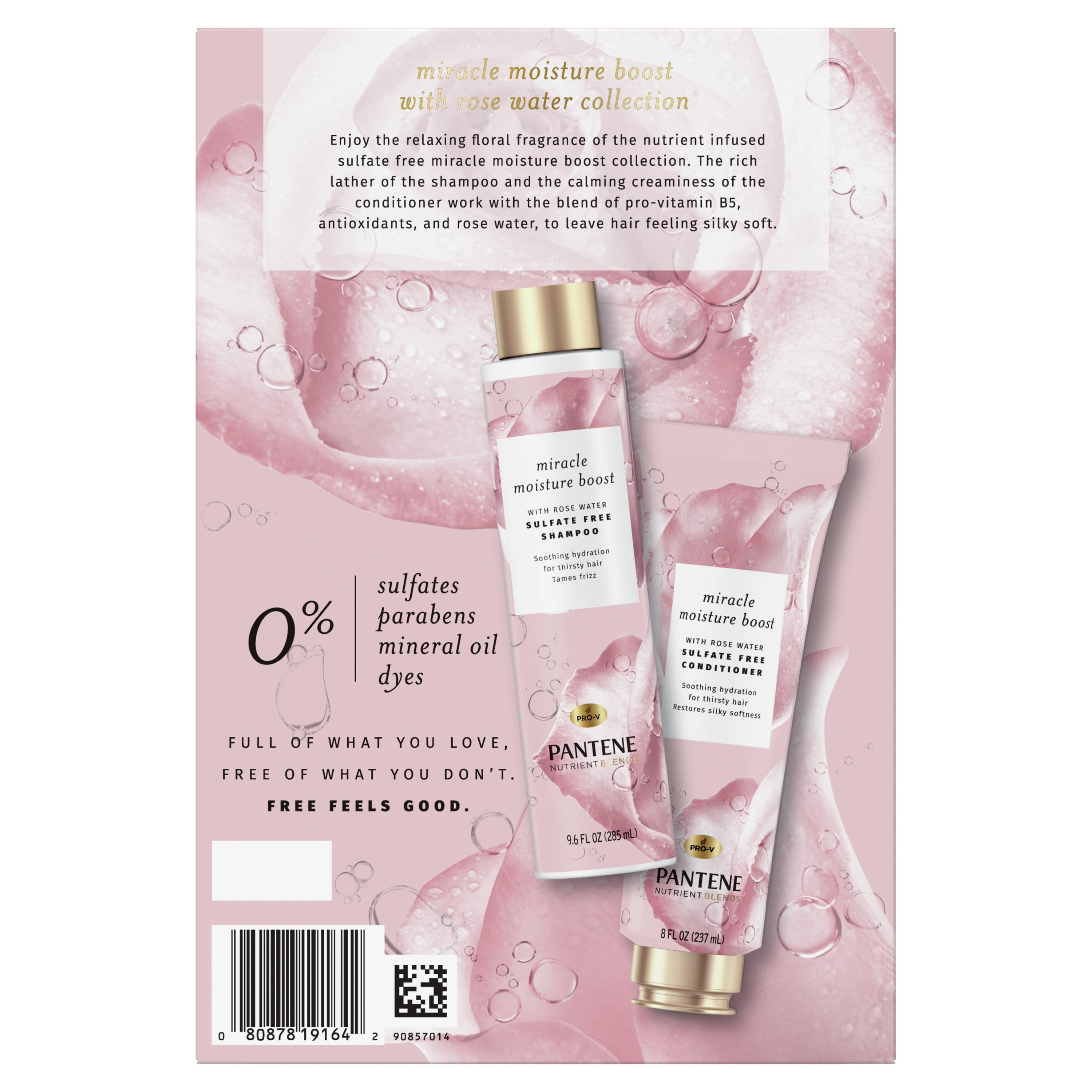 Pantene Nutrient Blends Rose Water Shampoo and Conditioner Set, 89.6 fl oz  (图3)