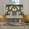 thumbnail image 2 of Yayeee Kitchen Curtains Tier Pair Light Filtering 27"x36" Rod Pocket Short Cafe Window Panel, Green Oranges, 2 of 7