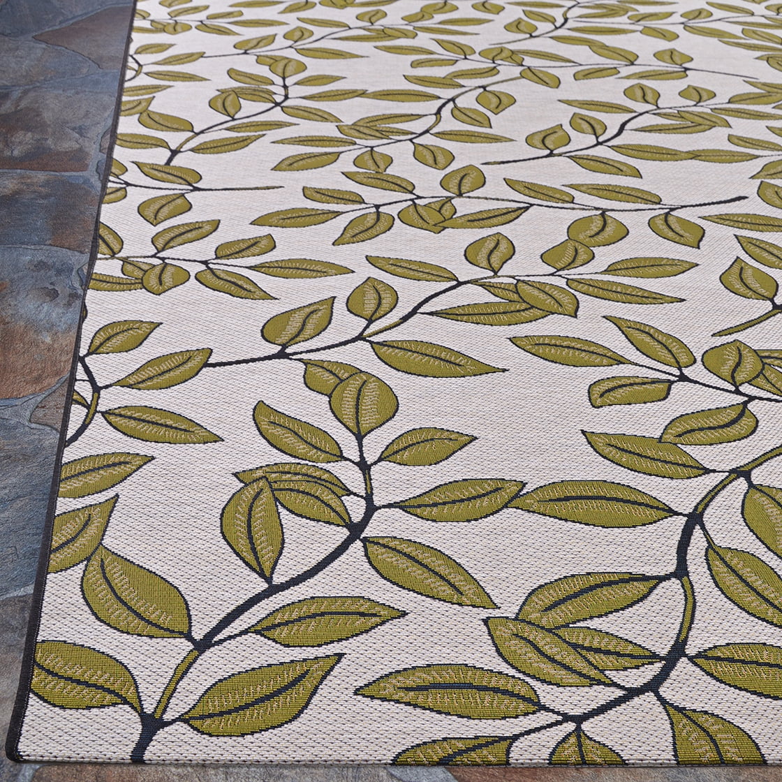 Couristan Dolce Summer Ivy 4' x 5'10" Ivory-Olive Indoor/Outdoor Rug