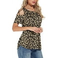 thumbnail image 4 of ANYJOIN Womens Summer T Shirts Strappy Short Sleeve Tunic Tops Strappy Cold Shoulder Blouse, 4 of 5