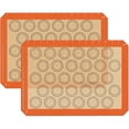 thumbnail image 1 of Tapete de silicona para hornear, la mejor silicona alemana, bandeja de silicona antideslizante, antiadherente, reutilizable, para hornear, forro de horno, encimera, 2 medias hojas de esteras, 1 of 4