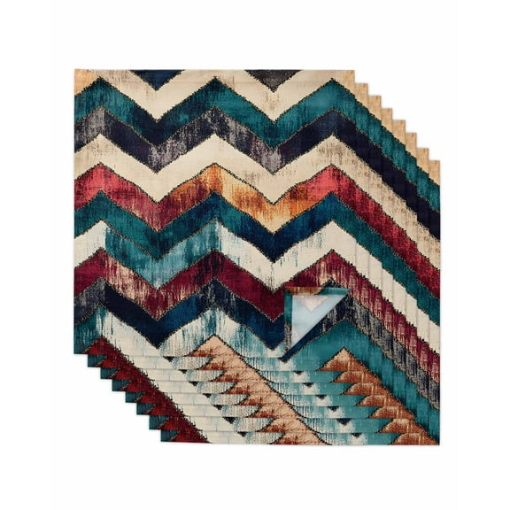nqOlkjepod Abstract Colorful Stripe Cloth Napkins Set of 8 Reusable Dinner Napkins, Artwork Geometric Cocktail Napkin Washable Table Napkins for Wedding/Holiday Party/Baby Shower 20"x20"