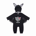 thumbnail image 2 of Bellafa Newborn Baby Boy Girl Halloween Bat Wing Romper Jumpsuit My First Halloween Infant Pumpkin Playsuit With Hat-1pcs, 2 of 13