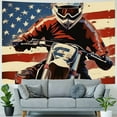 thumbnail image 4 of Orinice Motocross American Flag Tapestry, Cool Dirt Bike Tapestries Wall Hanging for Men Boys Guys Bedroom College Dorm Living Room Office Decor  Dirtbike  40x30inch, 4 of 6