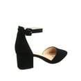 thumbnail image 2 of Nataly-01 Women's Pointed Toe Ankle Strap Buckle Chunky Low Heels Sandals Shoes( Black, 8 ), 2 of 2