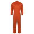 thumbnail image 4 of iiniim Men's Long Sleeve 100% Cotton Coverall Front Half Zipper Dustproof Jumpsuit Workwear Orange 4XL/190, 4 of 7