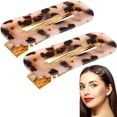 thumbnail image 2 of MasteelfCA 2 Pcs Pinces à Cheveux Acide Acide Léopard Barrettes pour Dames Femmes Filles, 2 of 8