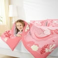 thumbnail image 4 of Manfei Cartoon Pink Axolotl Bedding Comforter Set for Kid, Dreamy Underwater World Twin Comforter Sets, Kawaii Animal Reversible Bedding Set, Luxury Bedroom Decor, 2 Pieces, 4 of 8