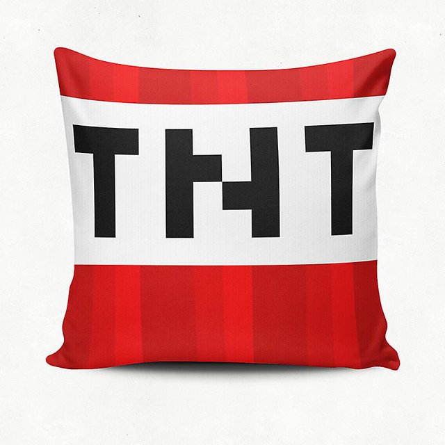 Juego de 1 funda de almohada decorativa Minecraft TNT, funda de almohada Minecraft, funda de almohada, cojín lumbar
