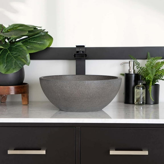 Portland Collection 14 Inch Concrete Vessel Sink