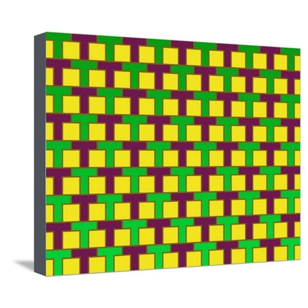 Ts Light - Pop Art Rows of Ts Pattern Yellow Brown Green Stretched Canvas Print Wall Art By Luis Stortini Sabor aka CVADRAT