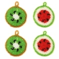 thumbnail image 1 of 4 Pcs Esponja de Limpieza No Rayante de Mano Tejida a Mano en Diseño de Sandía y Fruta, 1 of 6