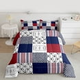 thumbnail image 2 of Feelyou Eat Sleep Football Teen Queen Comforter Set, Plaid Stripes Bedding Set, 3pcs, 2 of 8