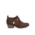 thumbnail image 2 of Mark and Maddux Chunky Heel Women's Buckle Booties in Brown, 2 of 3