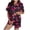 04 Red 2, variant on Weiqiqre Satin Pajama Set for Women Short Sleeve Button Down Satin 2 Piece Pajama Set Sleepwear